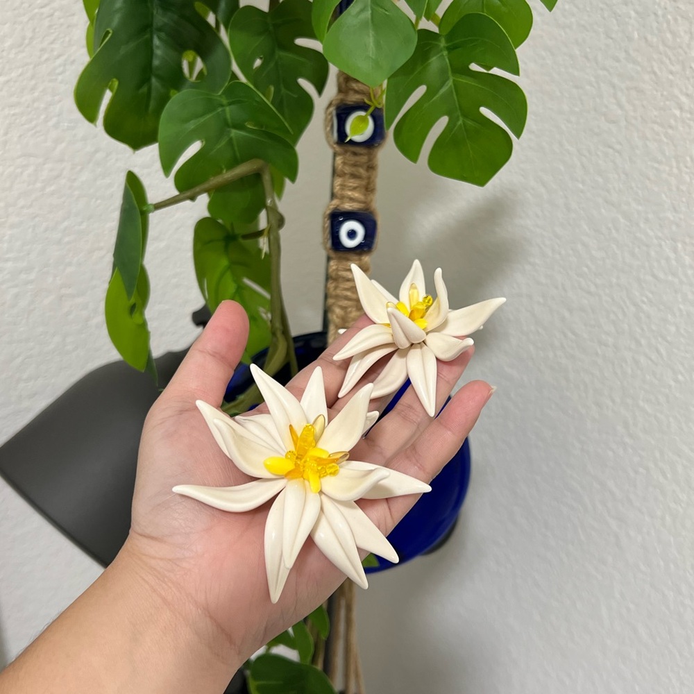 ZARA Beaded Flower Earrings